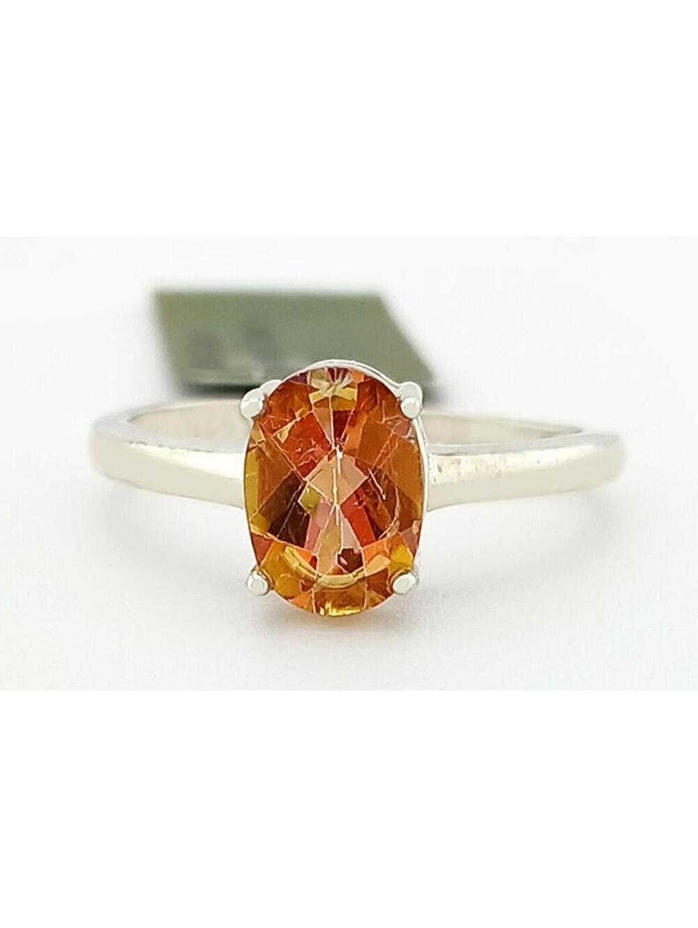 LAB CREATED 1.60 Cts AZOTIC TOPAZ RING SOLID .925 STERLING SLVER